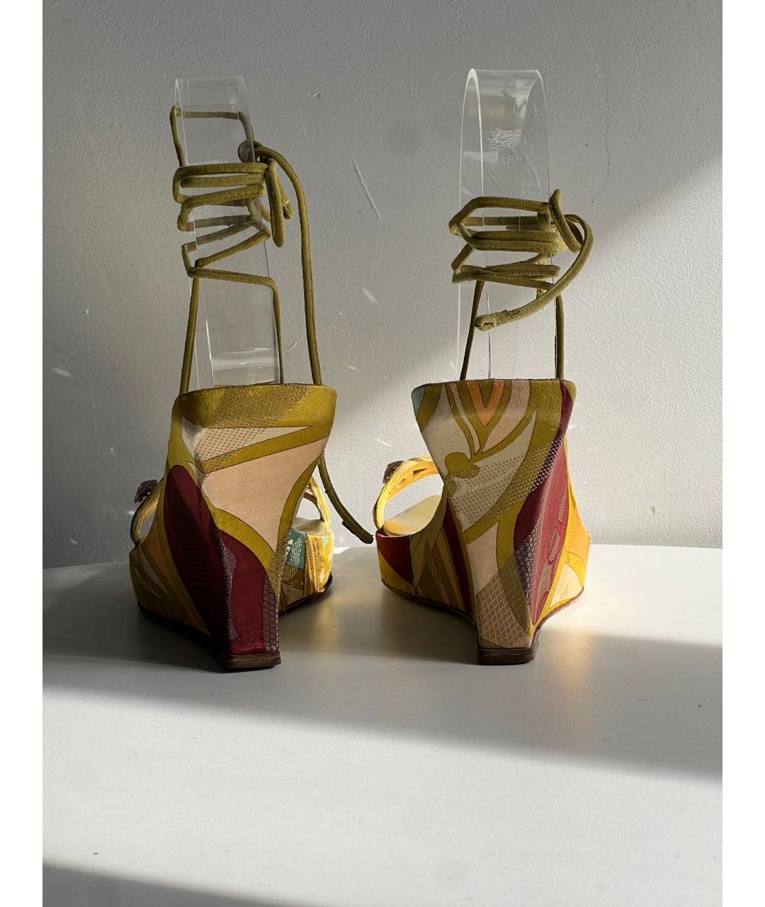 EMILIO PUCCI Мульти текстильные босоножки, фото 3