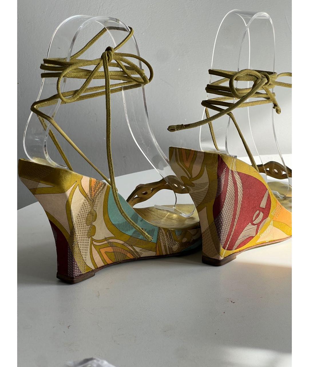 EMILIO PUCCI Мульти текстильные босоножки, фото 4