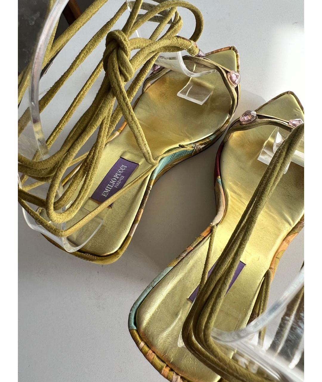 EMILIO PUCCI Мульти текстильные босоножки, фото 5