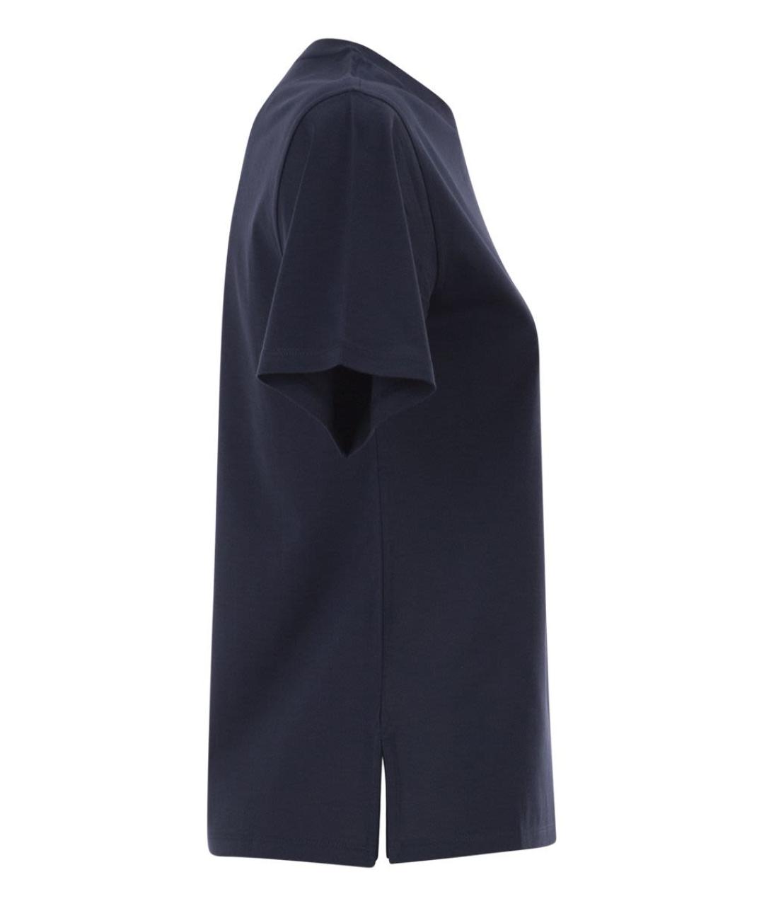 WEEKEND MAX MARA Синяя хлопковая футболка, фото 3