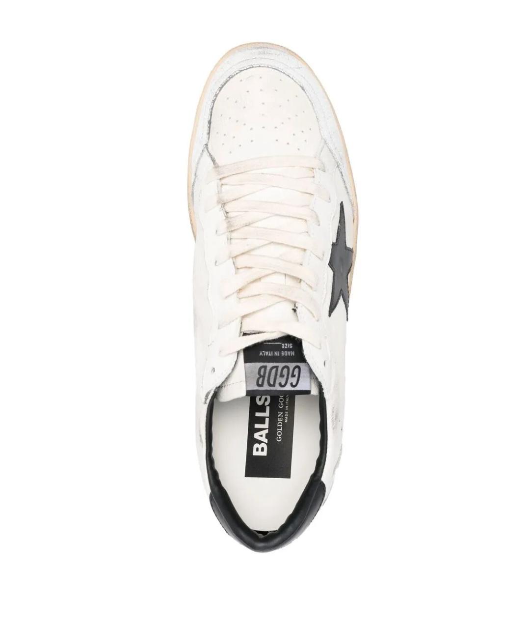 GOLDEN GOOSE Белые кожаные низкие кроссовки / кеды, фото 3