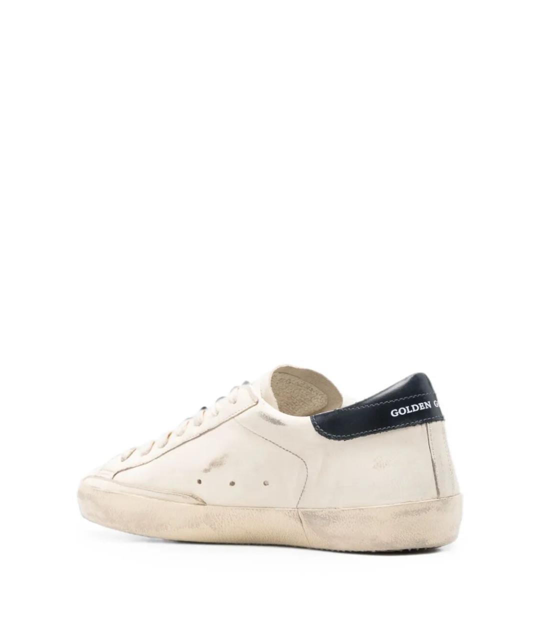 GOLDEN GOOSE Белые кожаные низкие кроссовки / кеды, фото 4