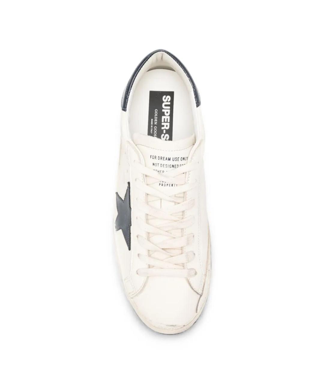 GOLDEN GOOSE Белые кожаные низкие кроссовки / кеды, фото 2