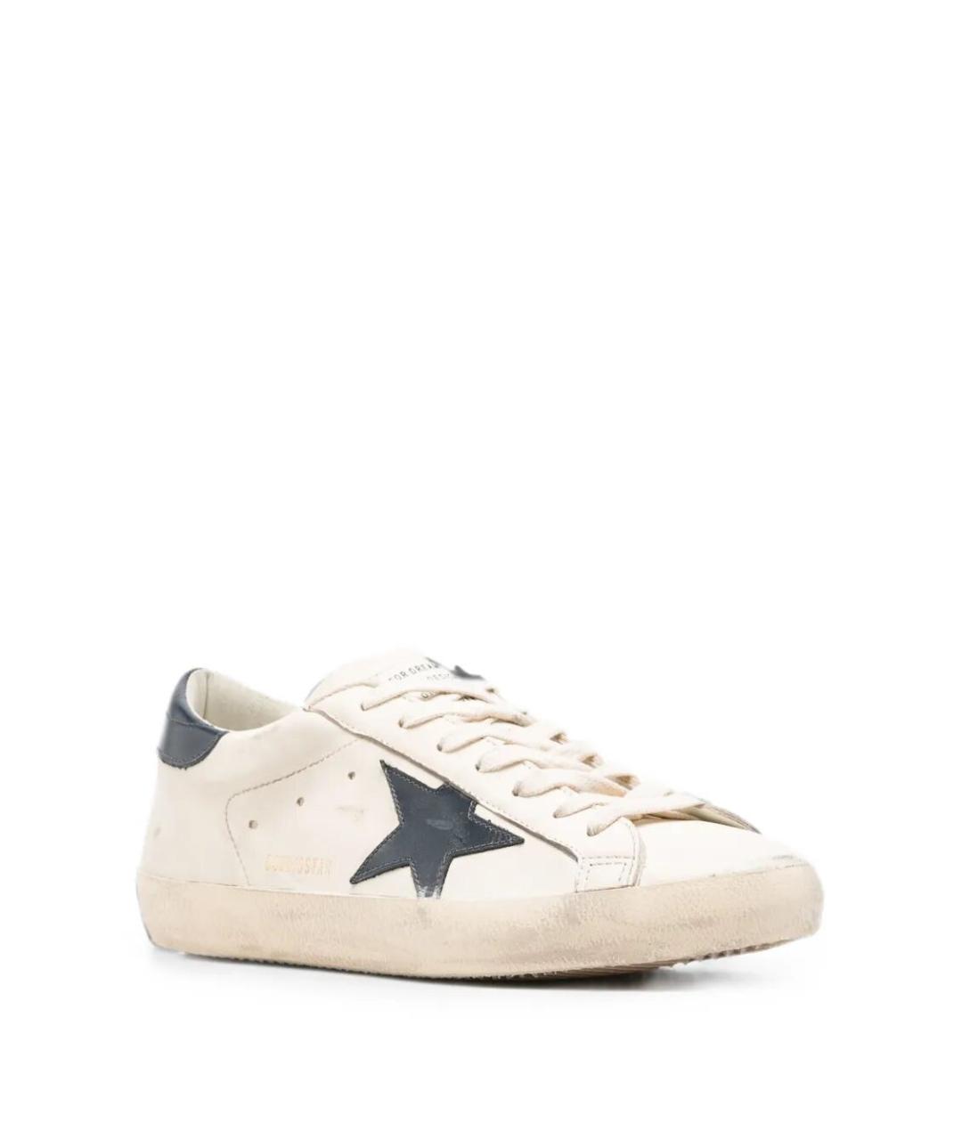 GOLDEN GOOSE Белые кожаные низкие кроссовки / кеды, фото 3