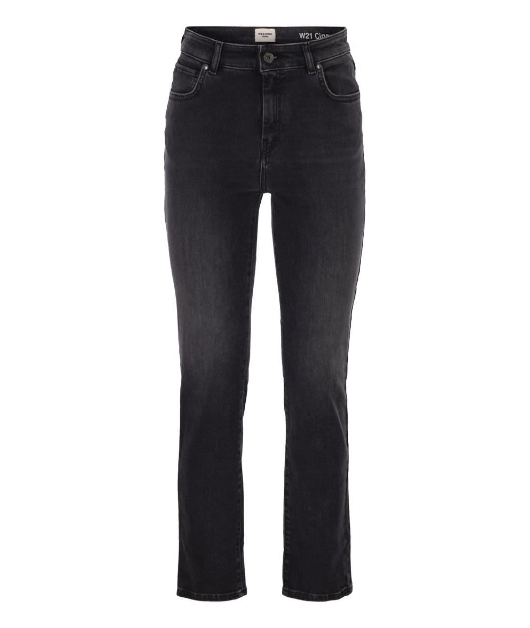 WEEKEND MAX MARA Черные хлопковые прямые джинсы, фото 1