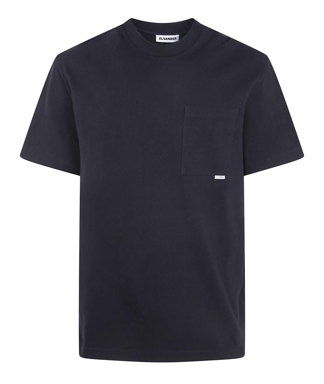 JIL SANDER Черная хлопковая футболка, фото 1