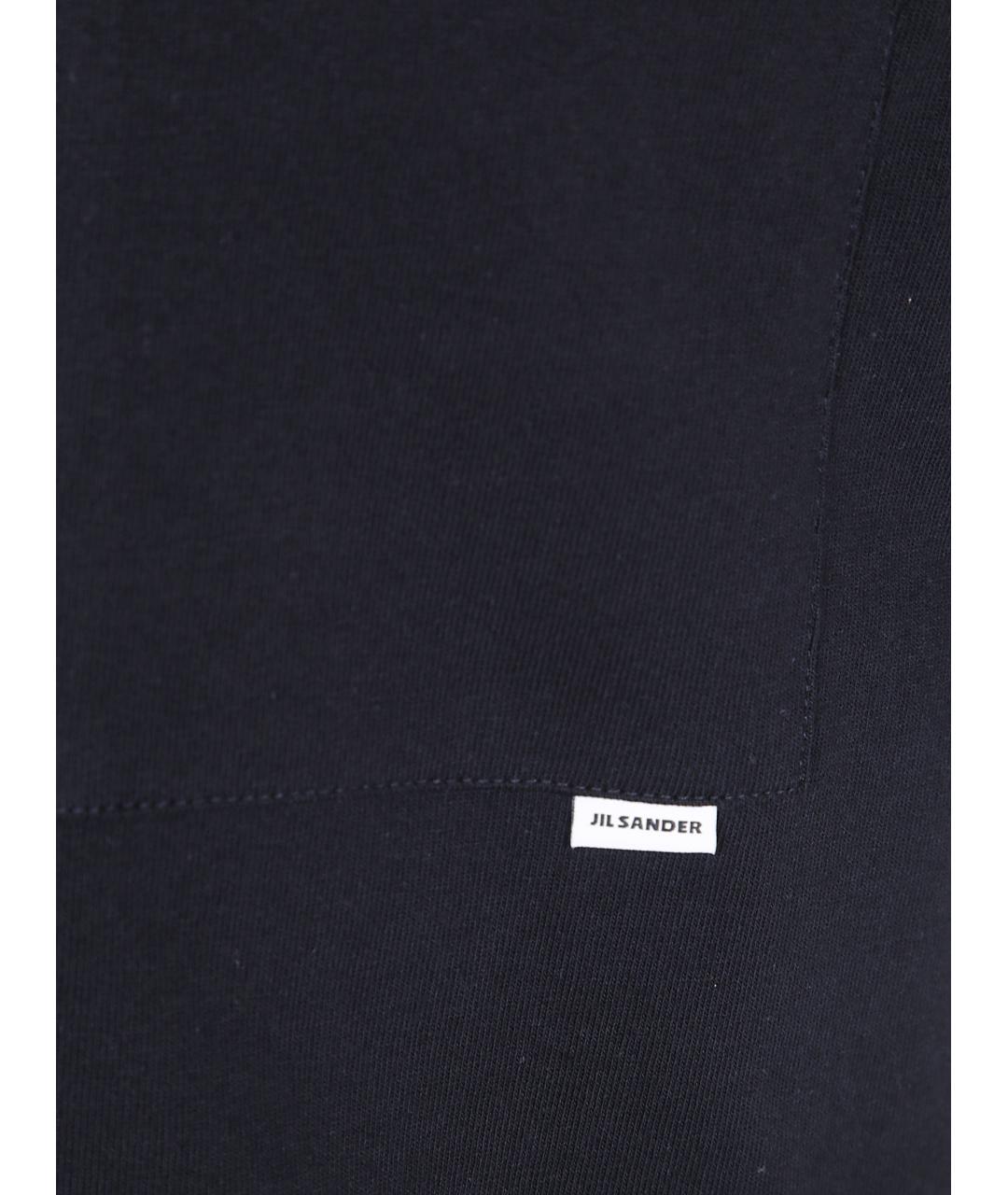 JIL SANDER Черная хлопковая футболка, фото 3