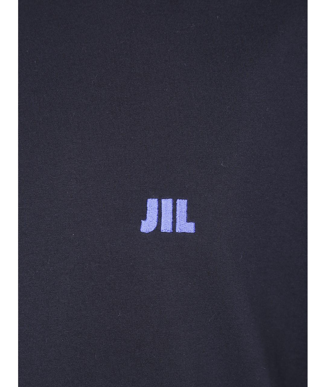 JIL SANDER Черная хлопковая футболка, фото 3