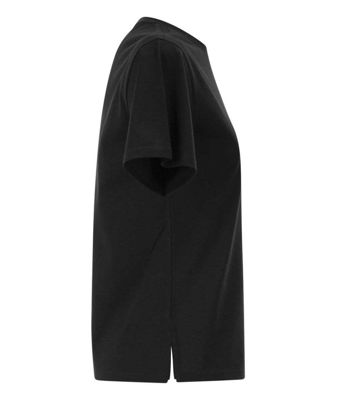 WEEKEND MAX MARA Черная хлопковая футболка, фото 3