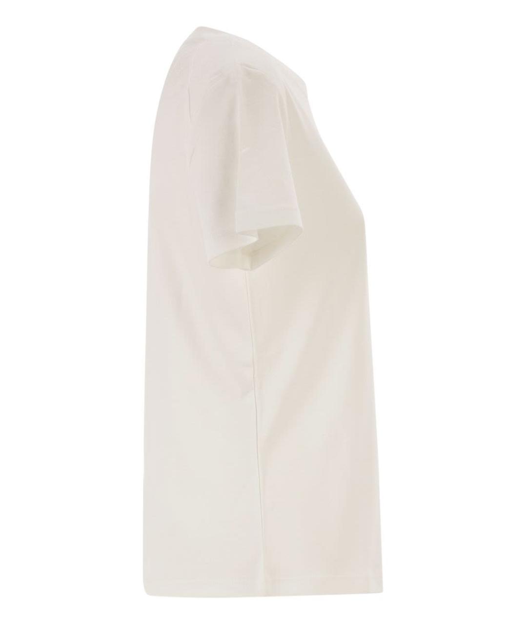 'S MAX MARA Белая хлопковая футболка, фото 3