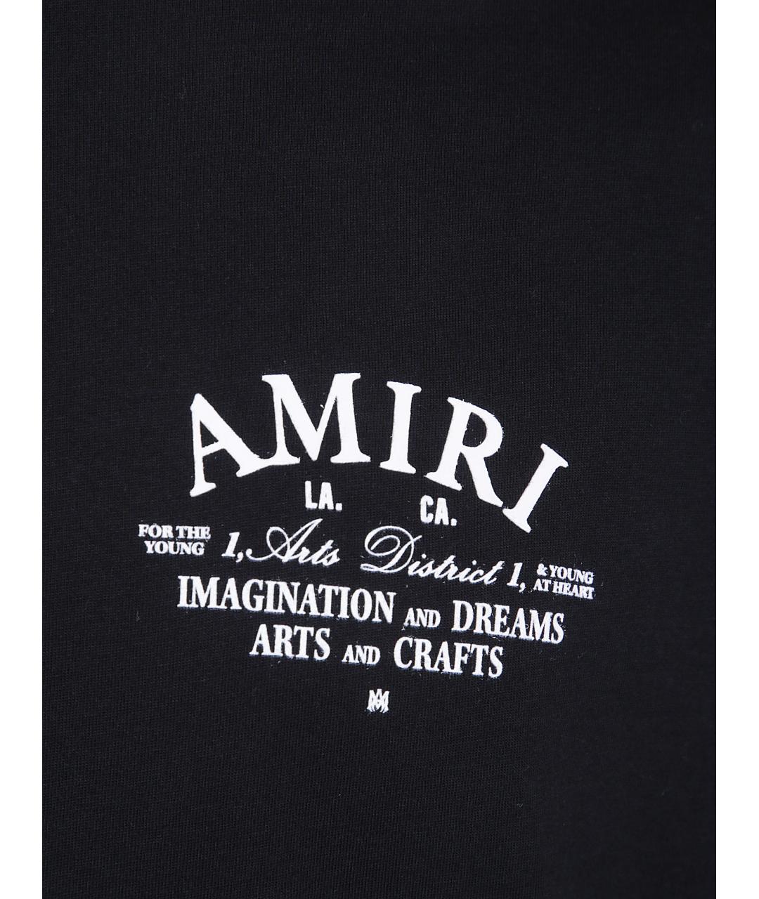 AMIRI Черная хлопковая футболка, фото 3