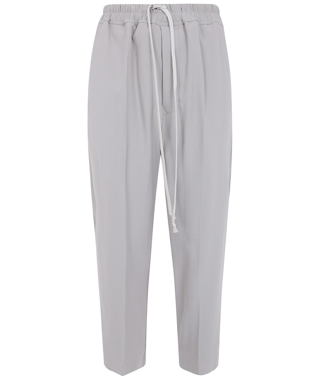 RICK OWENS Белые вискозные прямые брюки, фото 1