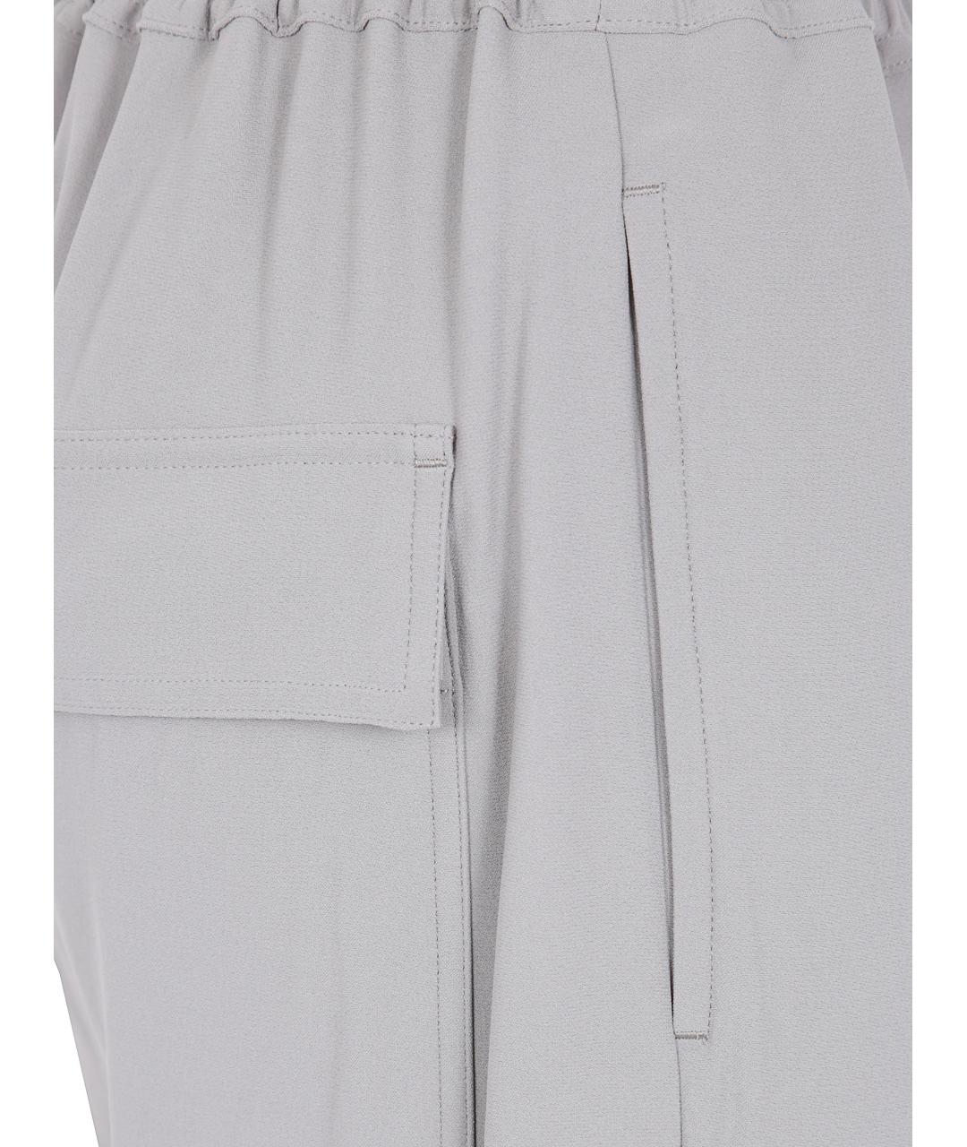 RICK OWENS Белые вискозные прямые брюки, фото 3