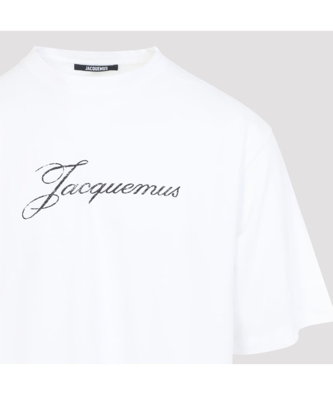 JACQUEMUS Белая хлопковая футболка, фото 3