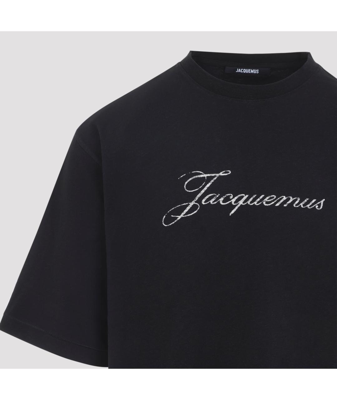 JACQUEMUS Черная хлопковая футболка, фото 3
