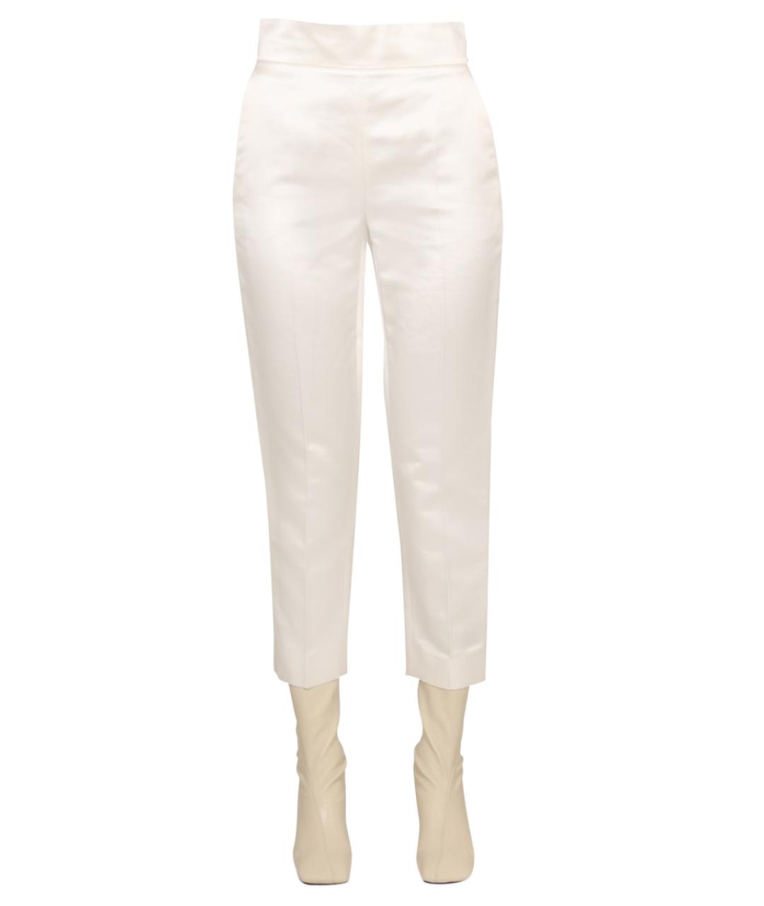 MAX MARA Белые вискозные прямые брюки, фото 1