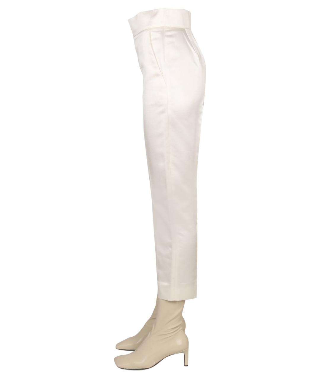 MAX MARA Белые вискозные прямые брюки, фото 3