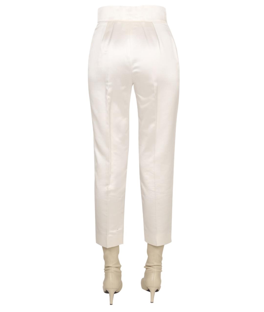 MAX MARA Белые вискозные прямые брюки, фото 4