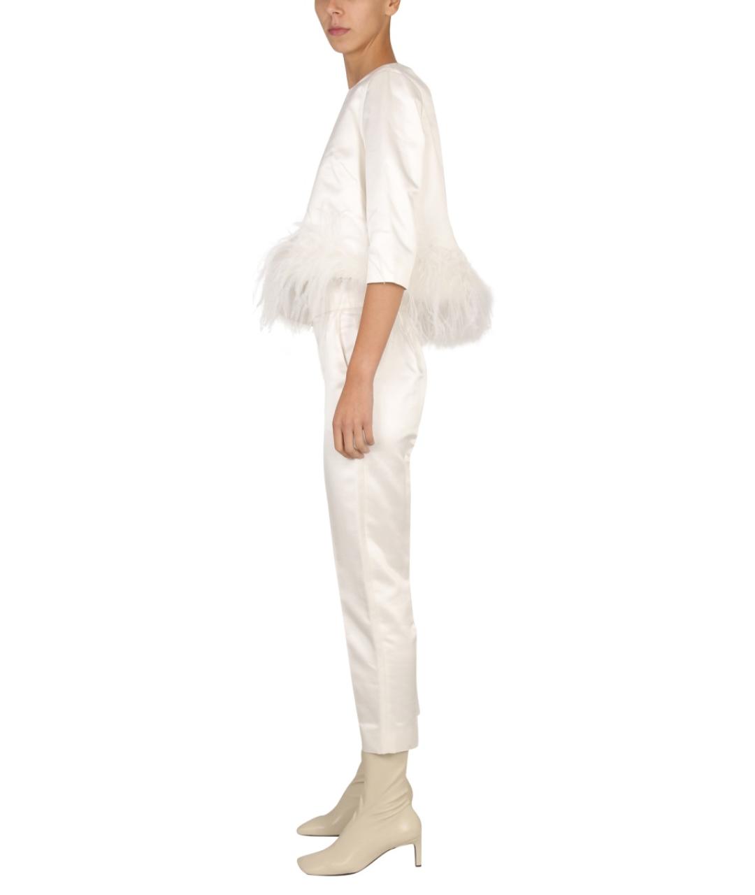 MAX MARA Белые вискозные прямые брюки, фото 2