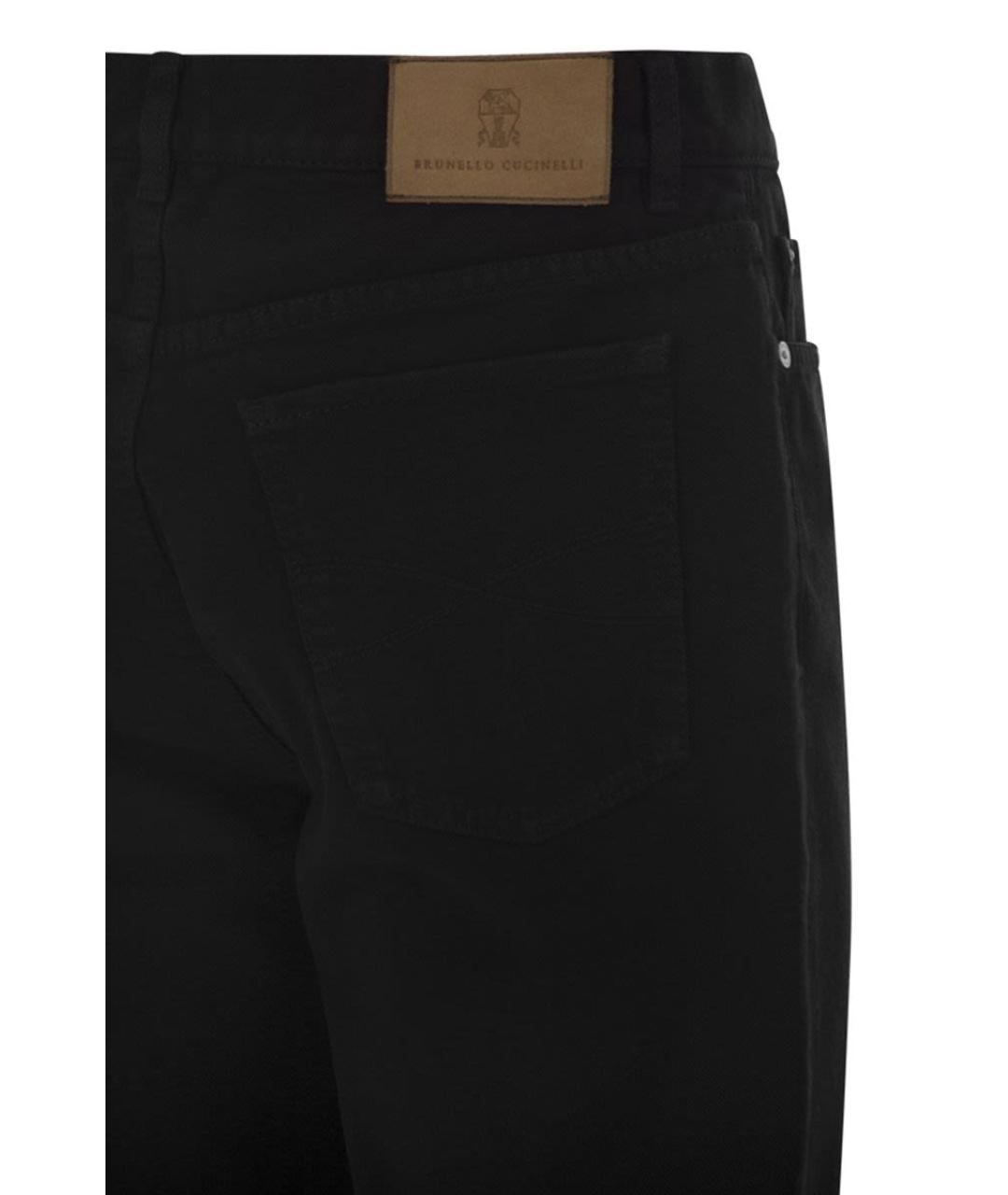 BRUNELLO CUCINELLI Черные хлопковые повседневные брюки, фото 4