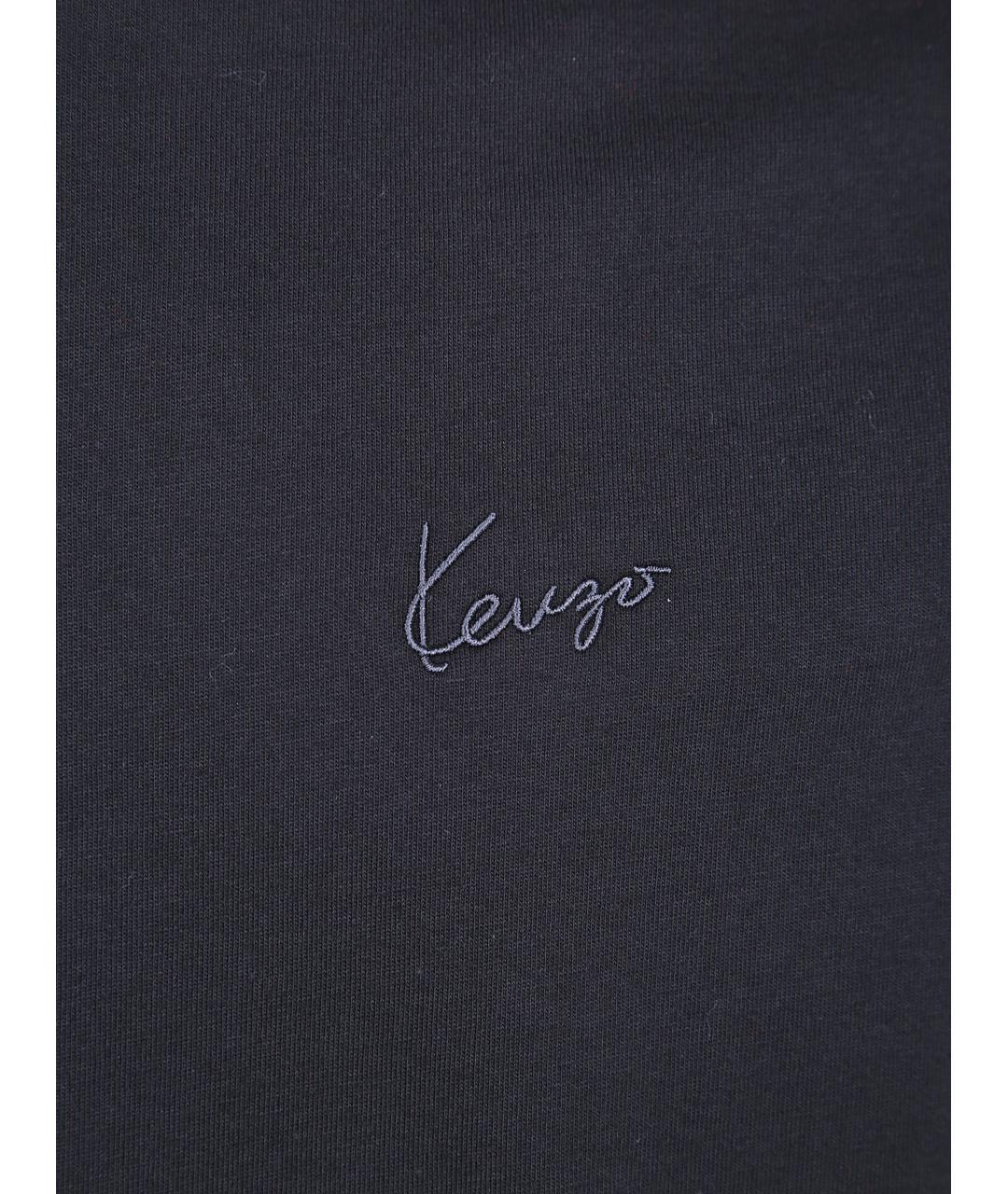 KENZO Черная хлопковая футболка, фото 3