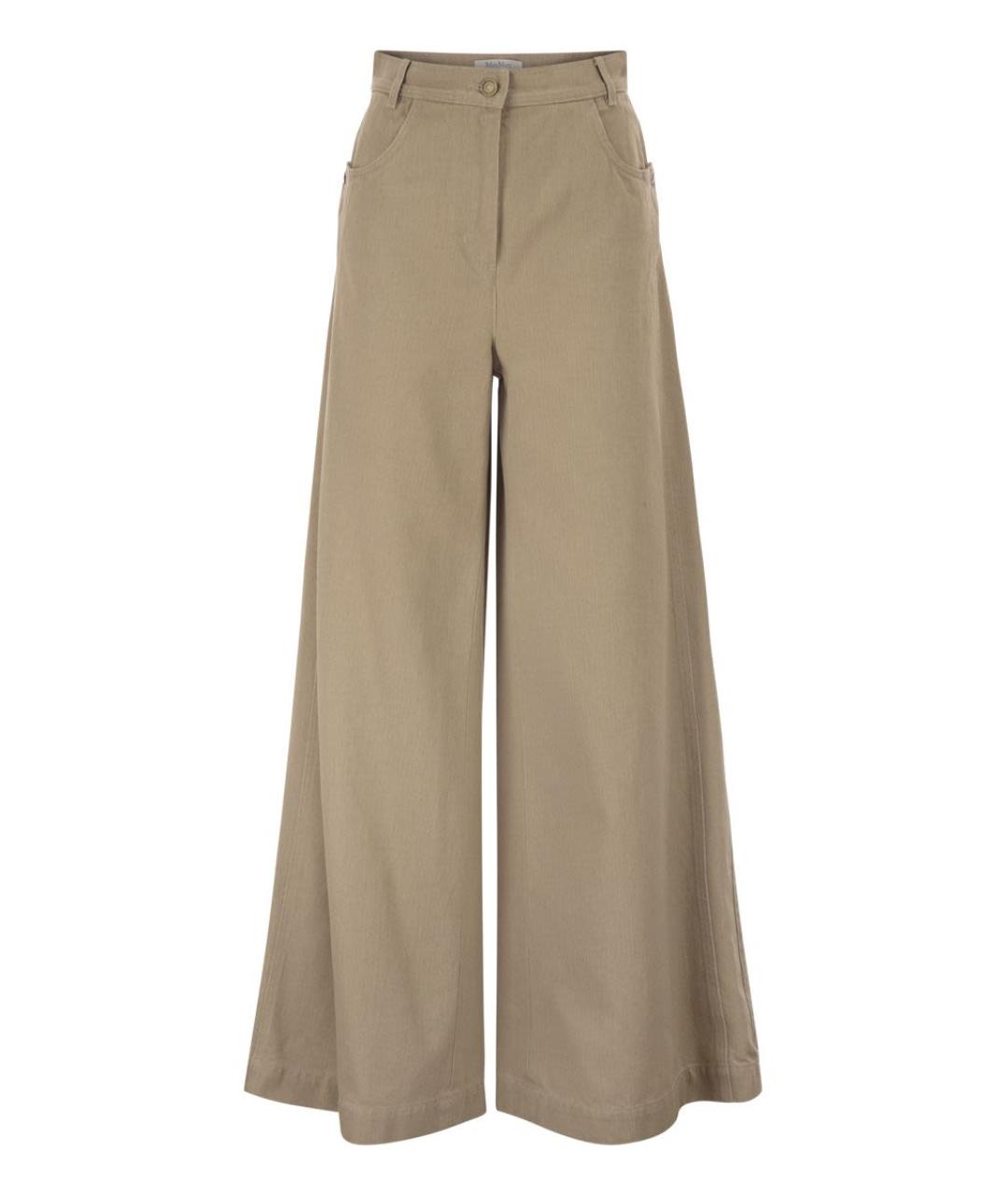 MAX MARA Бежевые хлопковые прямые джинсы, фото 1
