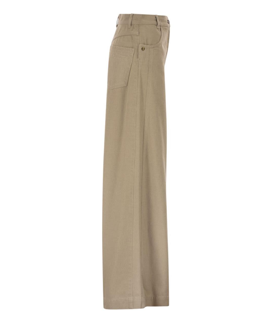 MAX MARA Бежевые хлопковые прямые джинсы, фото 3