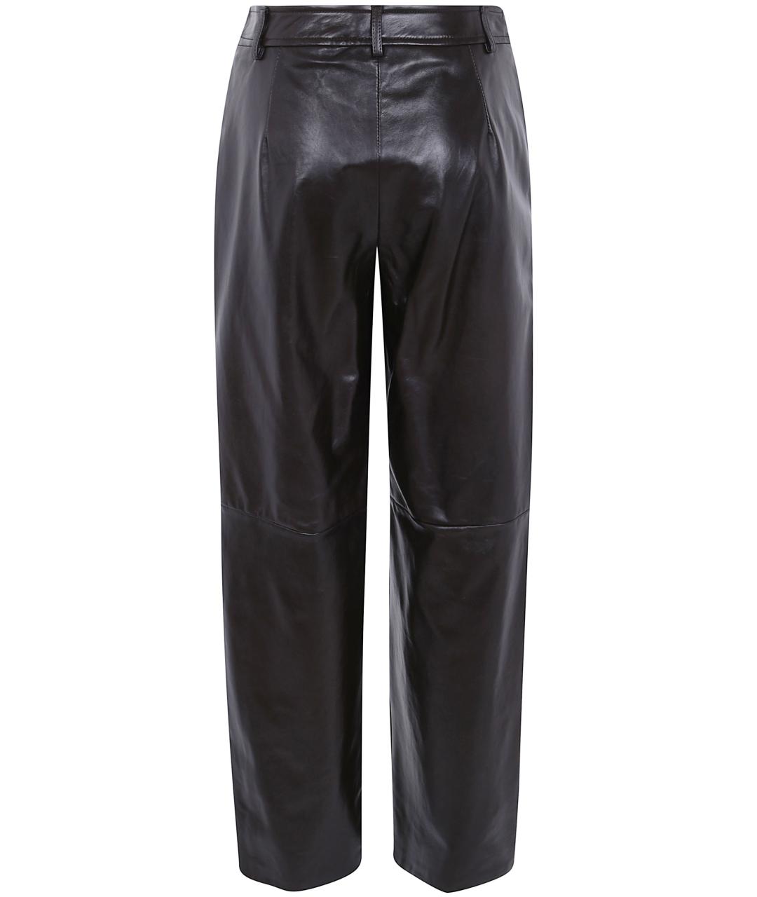 MAX MARA STUDIO Кожаные прямые брюки, фото 2