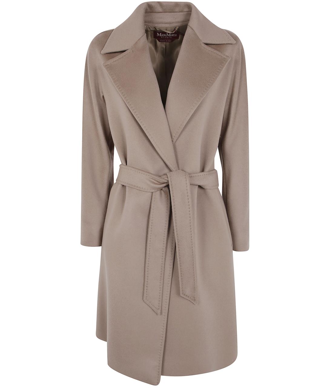 MAX MARA STUDIO Коричневое шерстяное пальто, фото 1