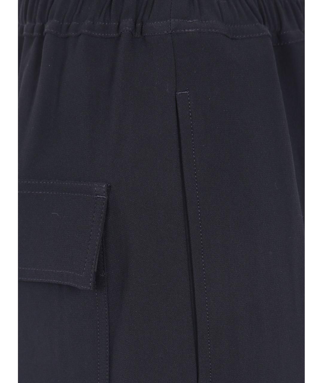 RICK OWENS Черные вискозные прямые брюки, фото 3