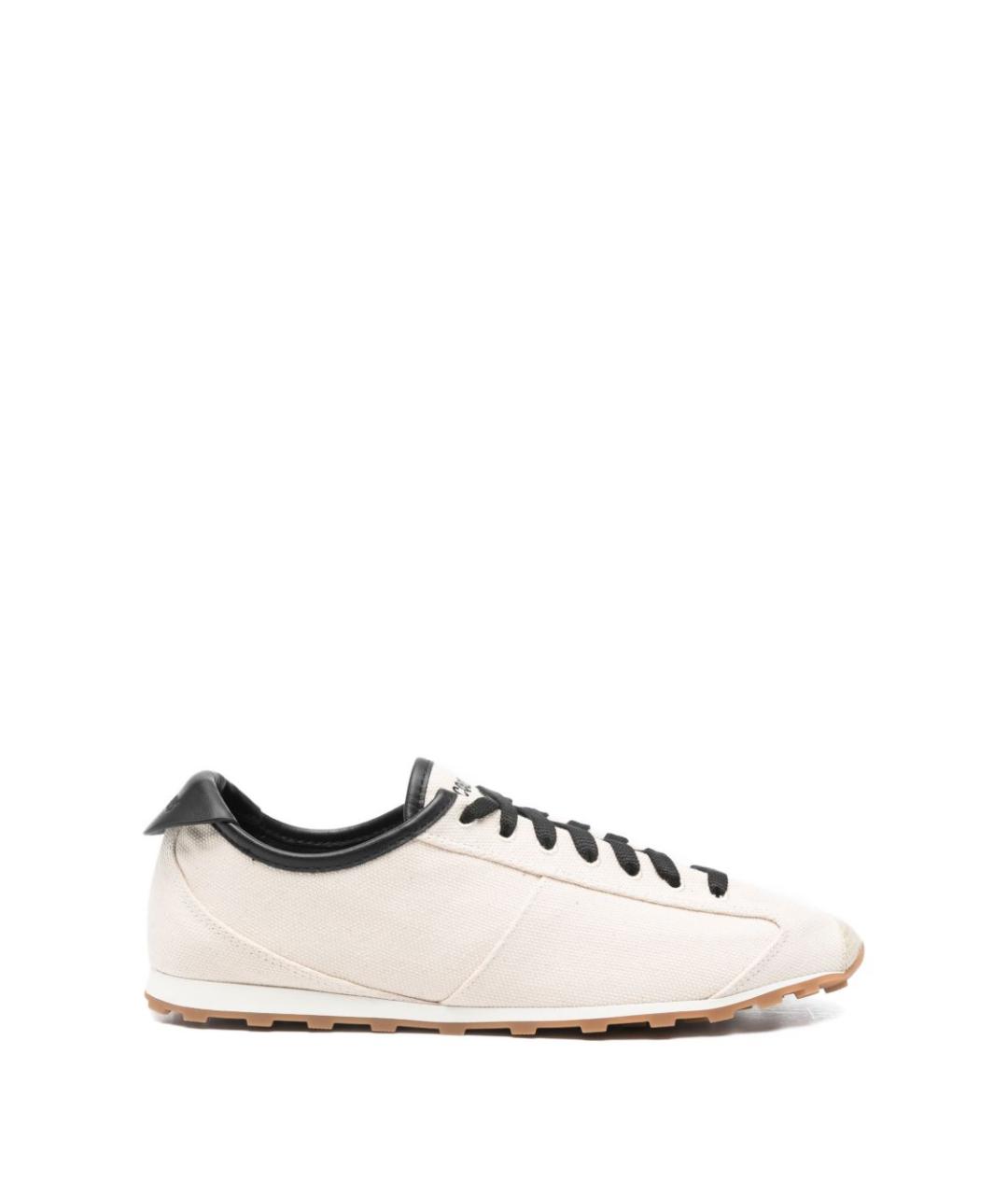 JACQUEMUS Белые текстильные низкие кроссовки / кеды, фото 1