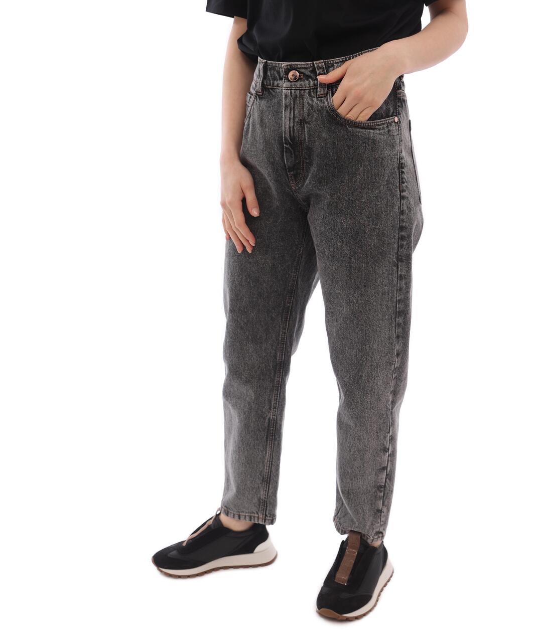 BRUNELLO CUCINELLI Серые хлопковые прямые джинсы, фото 6