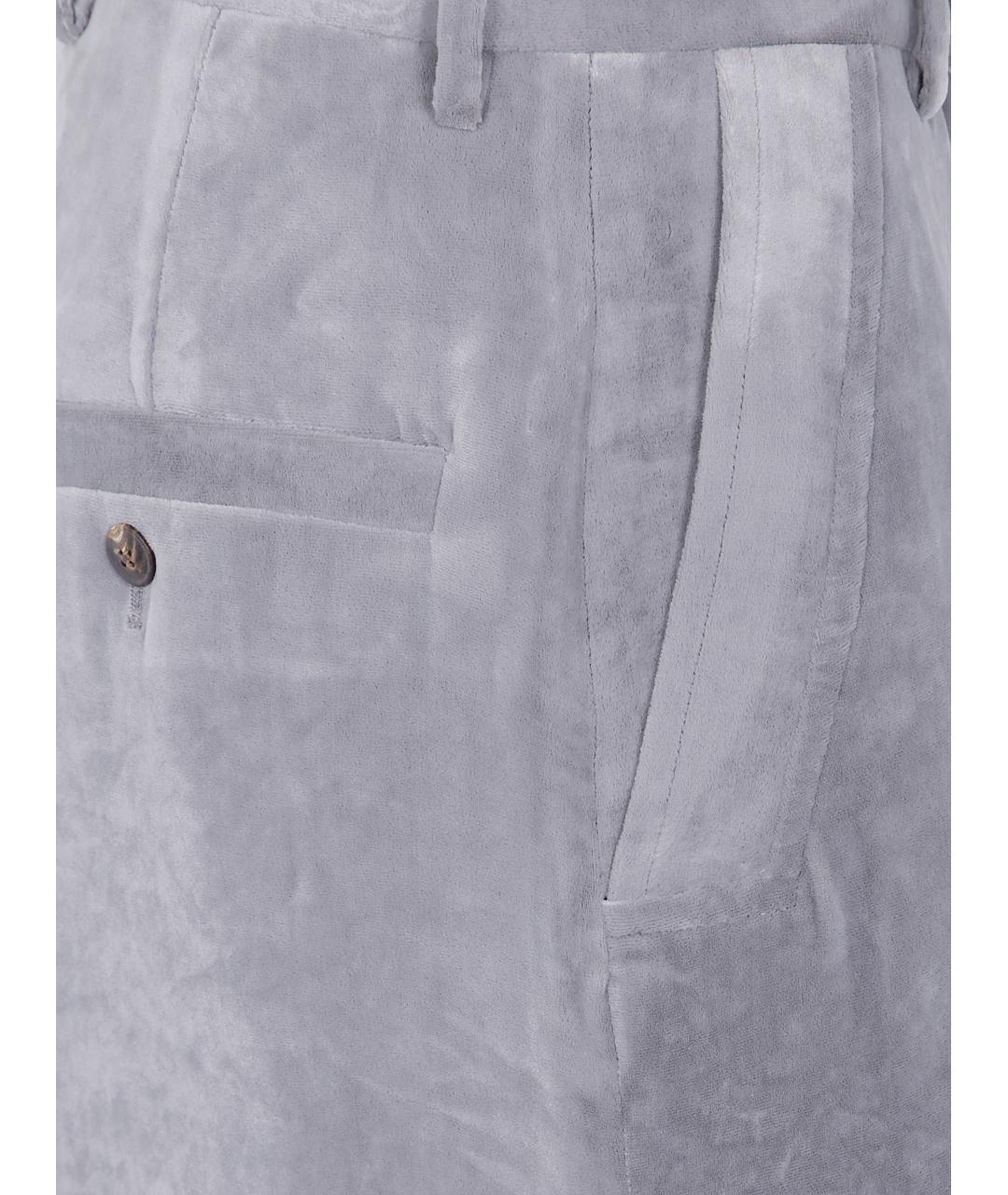 RICK OWENS Серые шелковые прямые брюки, фото 3