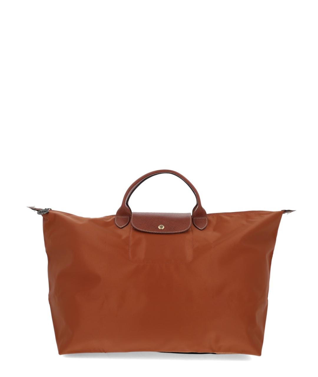 LONGCHAMP Коричневая синтетическая сумка с короткими ручками, фото 1