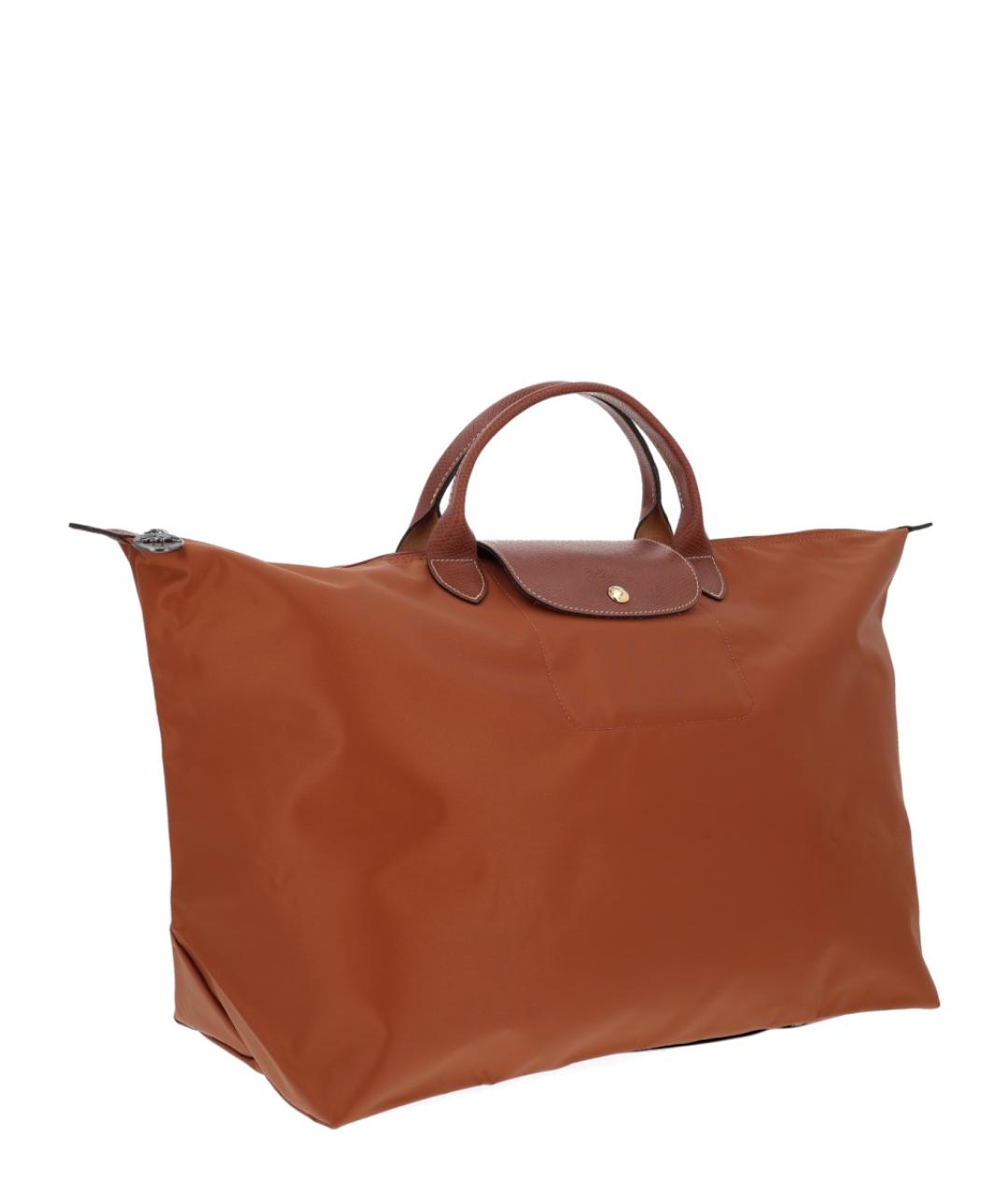 LONGCHAMP Коричневая синтетическая сумка с короткими ручками, фото 5