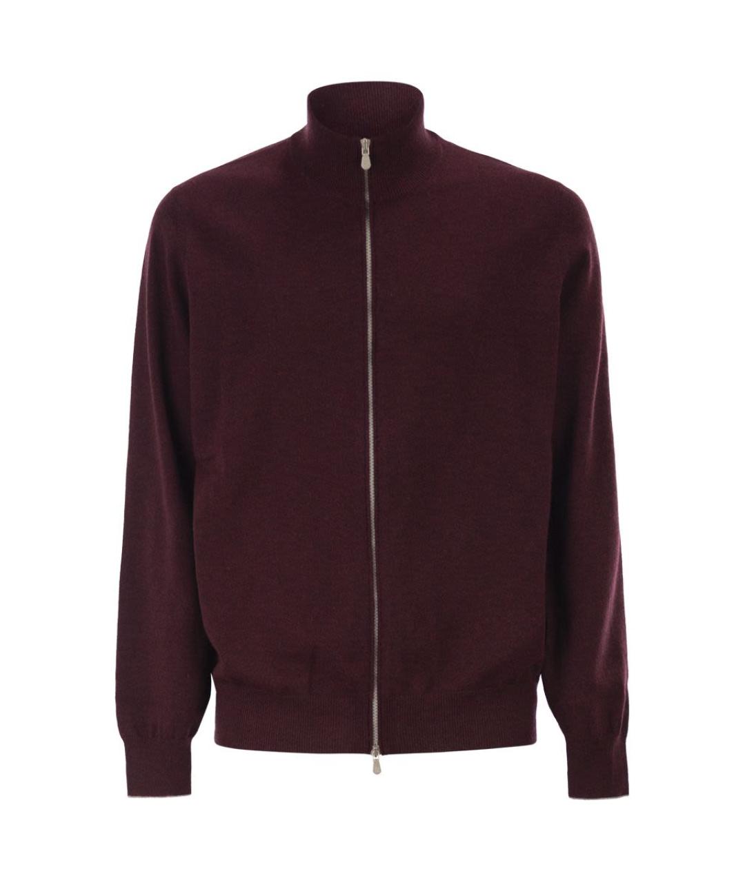 BRUNELLO CUCINELLI Бордовый кашемировый кардиган, фото 1