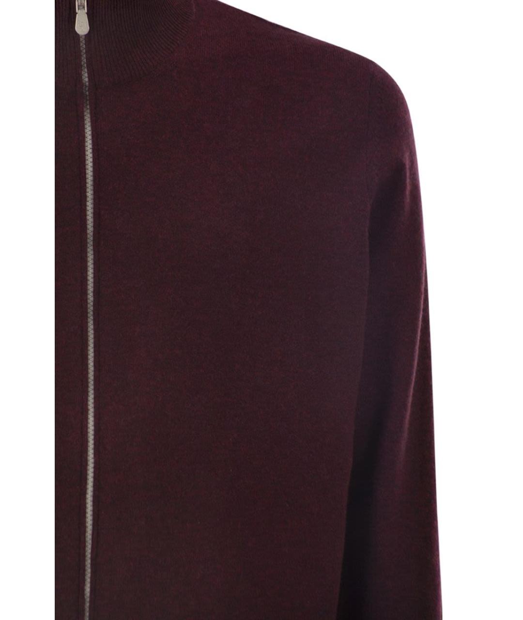BRUNELLO CUCINELLI Бордовый кашемировый кардиган, фото 4