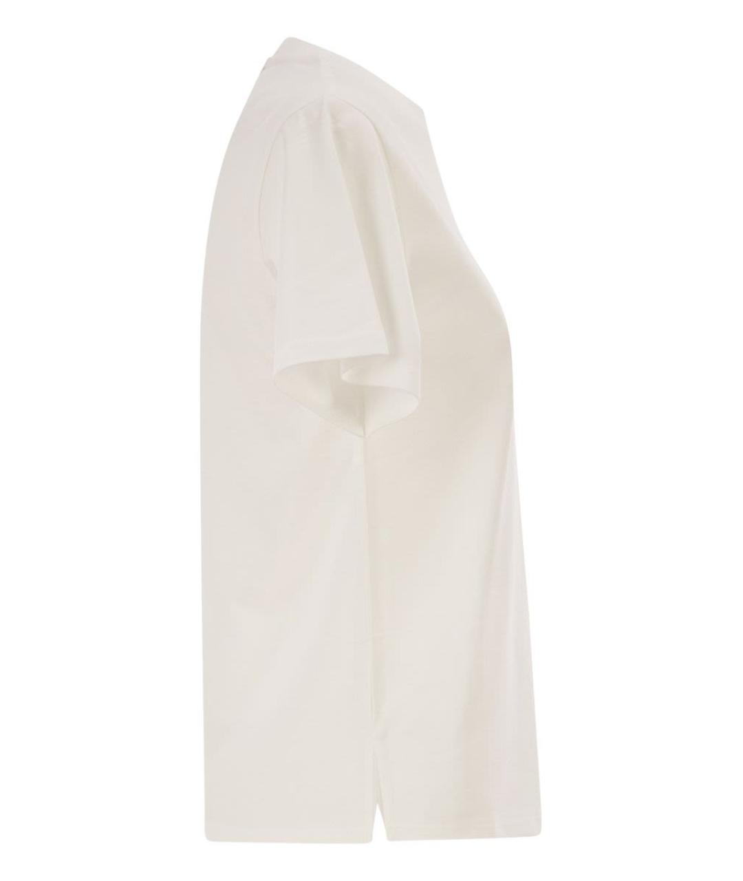 WEEKEND MAX MARA Белая хлопковая футболка, фото 3