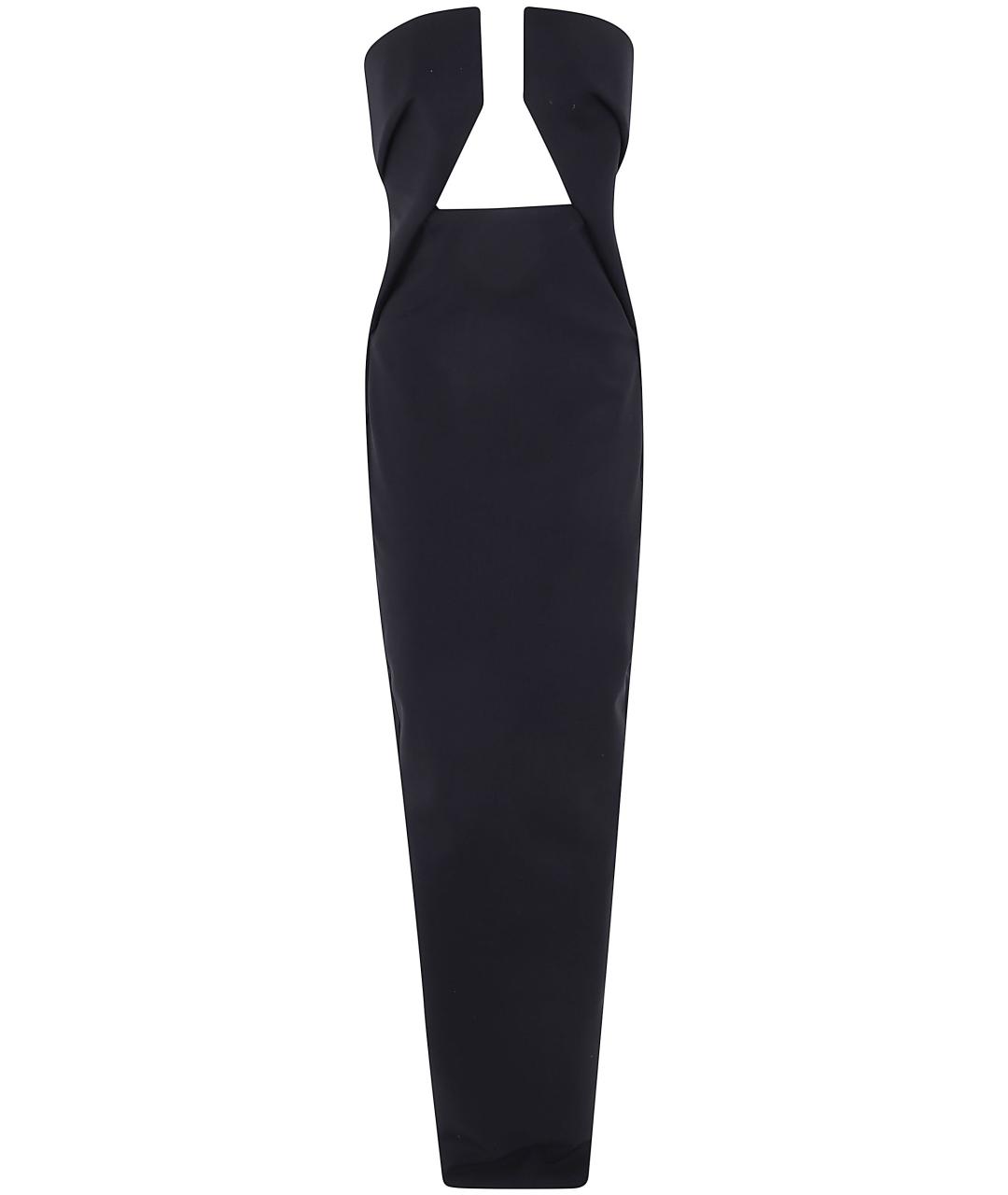 RICK OWENS Черное шерстяное коктейльное платье, фото 1