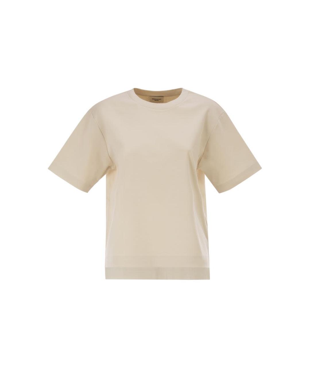WEEKEND MAX MARA Бежевая хлопковая футболка, фото 1