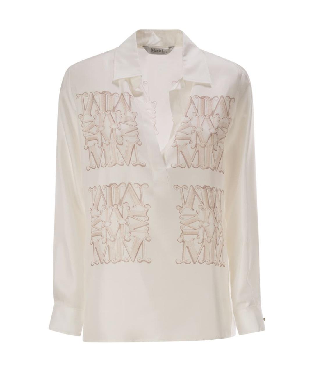 MAX MARA Белая шелковая рубашка, фото 1