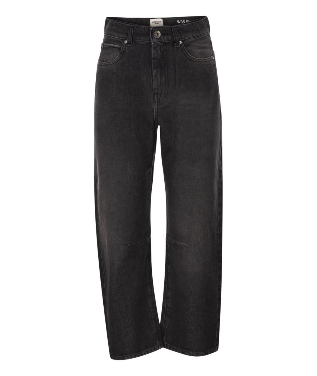 WEEKEND MAX MARA Черные хлопковые прямые джинсы, фото 1