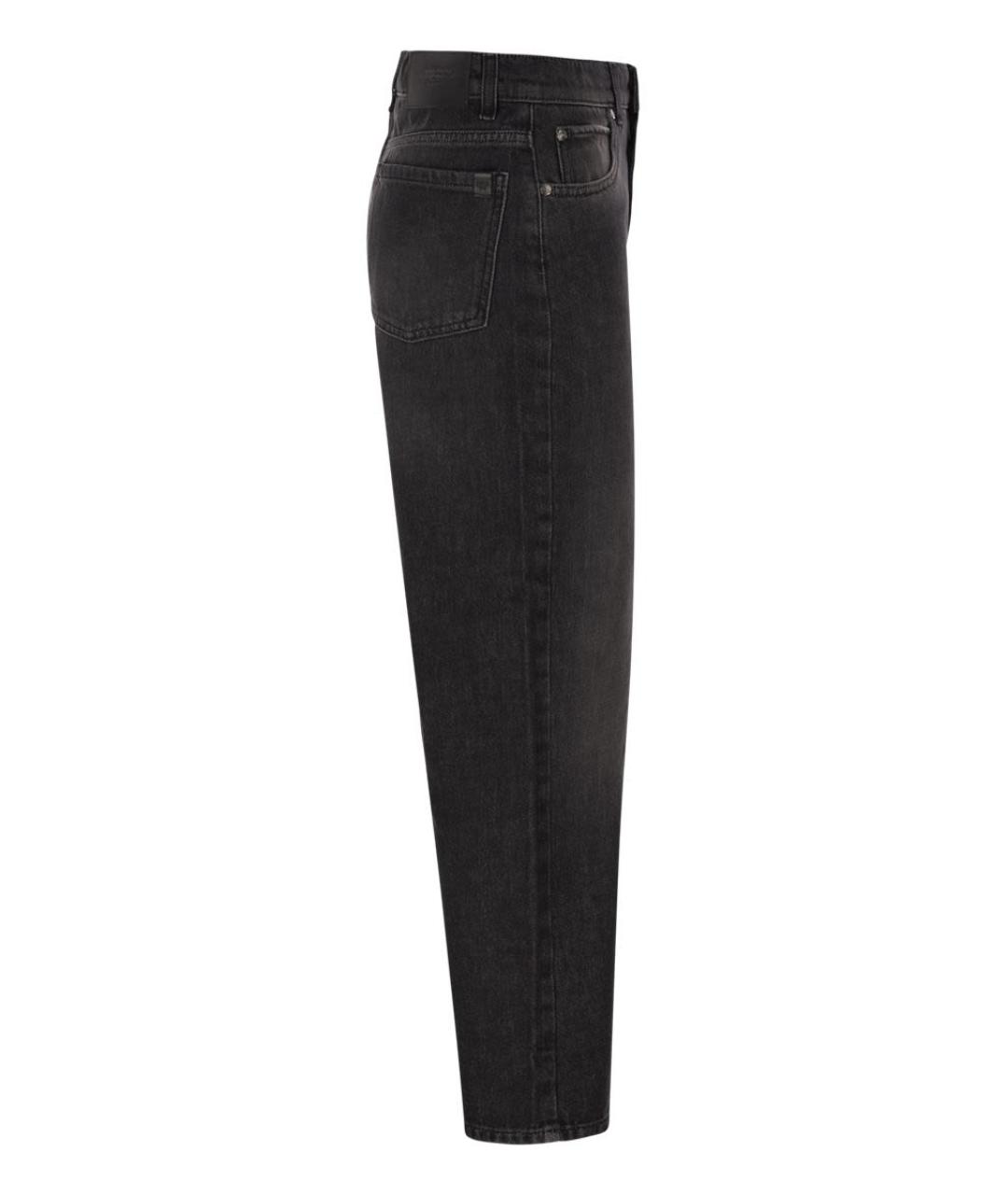 WEEKEND MAX MARA Черные хлопковые прямые джинсы, фото 3