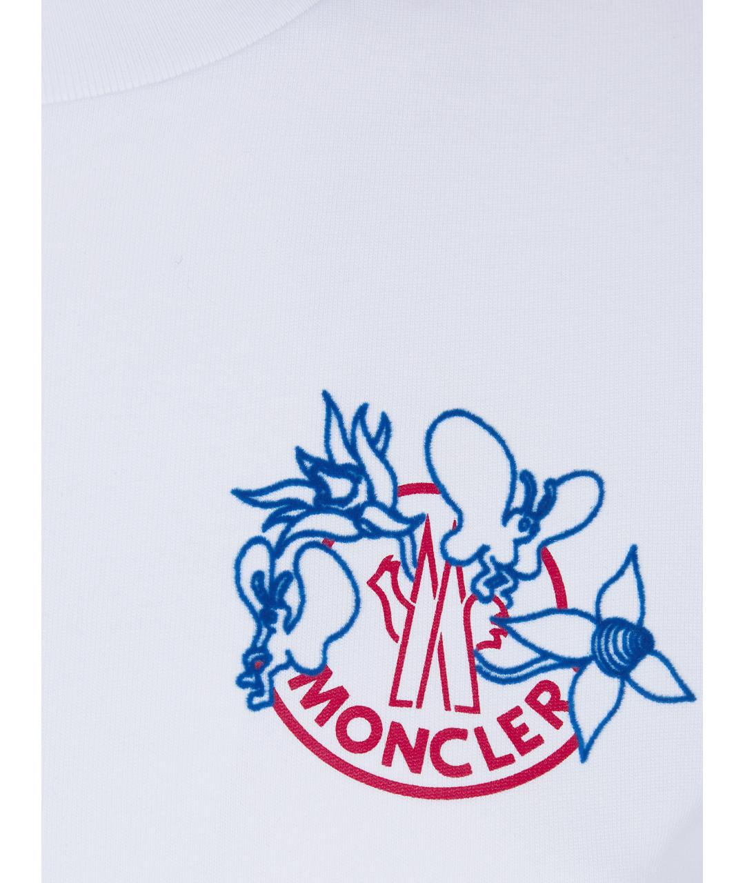 MONCLER Белая хлопковая футболка, фото 5