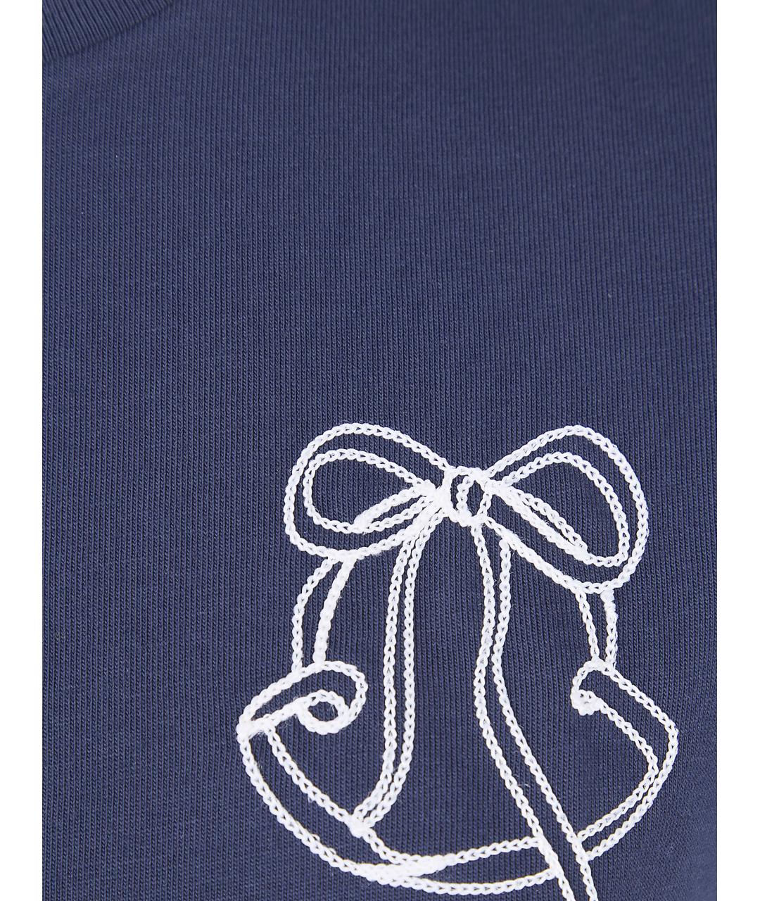 MONCLER Синяя хлопковая футболка, фото 3