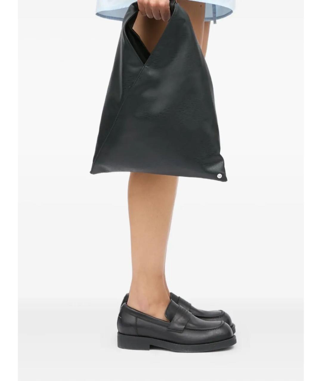 MM6 MAISON MARGIELA Черная сумка с короткими ручками из искусственной кожи, фото 5
