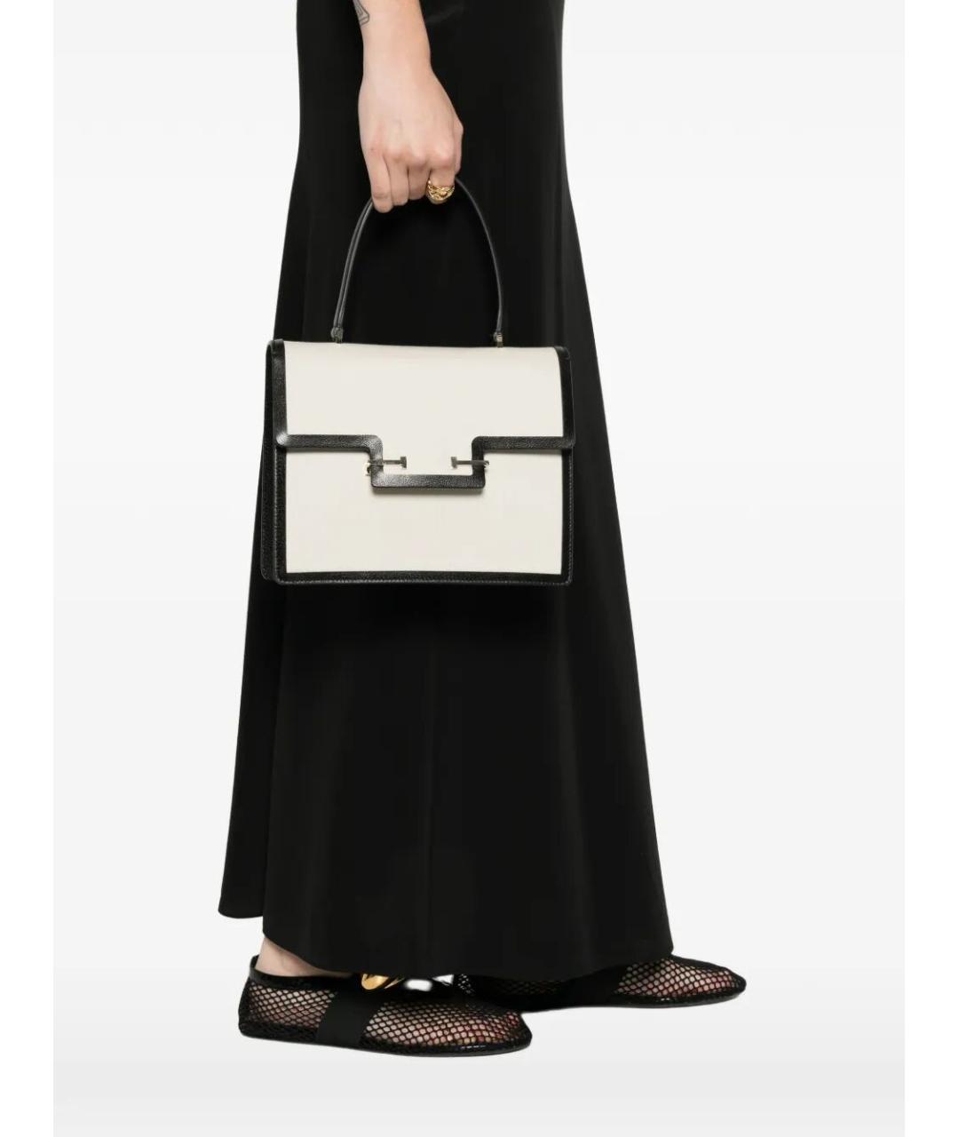 TOM FORD Белая кожаная сумка с короткими ручками, фото 5