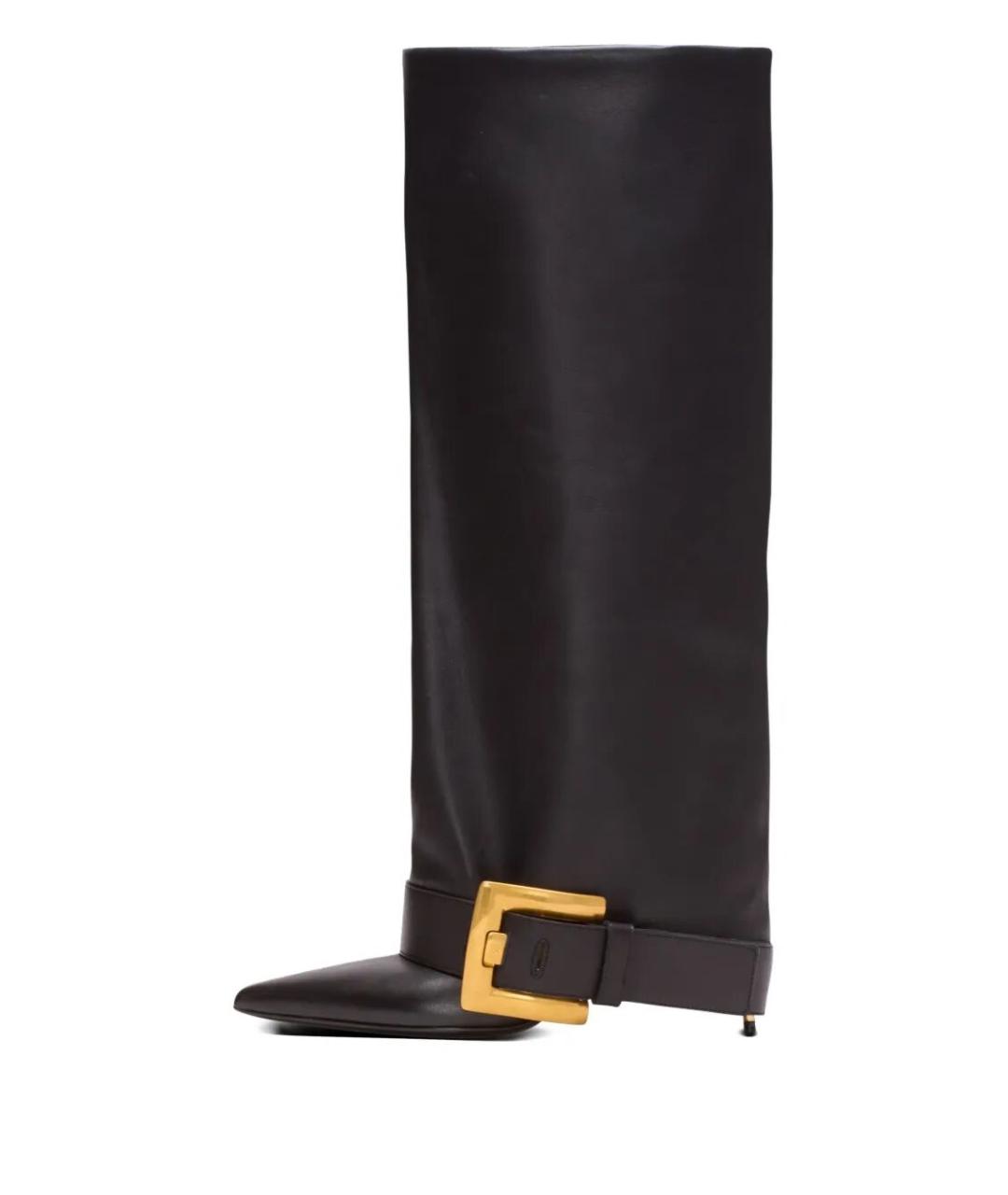 BALMAIN Черные кожаные сапоги, фото 5