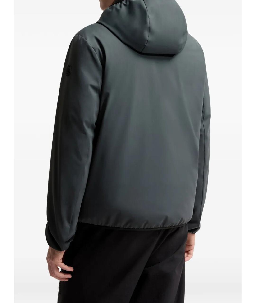 MONCLER Серая полиамидовая куртка, фото 2