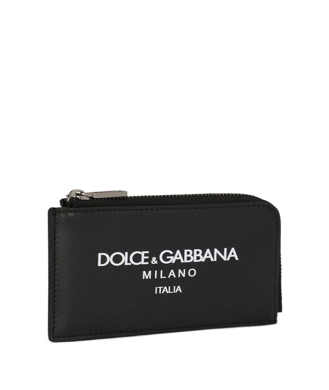 DOLCE&GABBANA Черный кожаный кошелек, фото 2